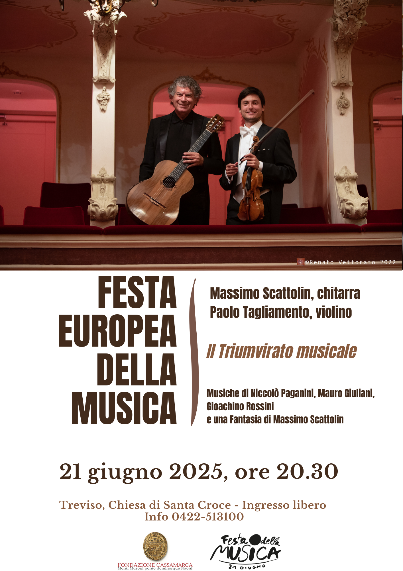 Festa Europea della Musica. A Santa Croce un concerto di Massimo Scattolin e Paolo Tagliamento
