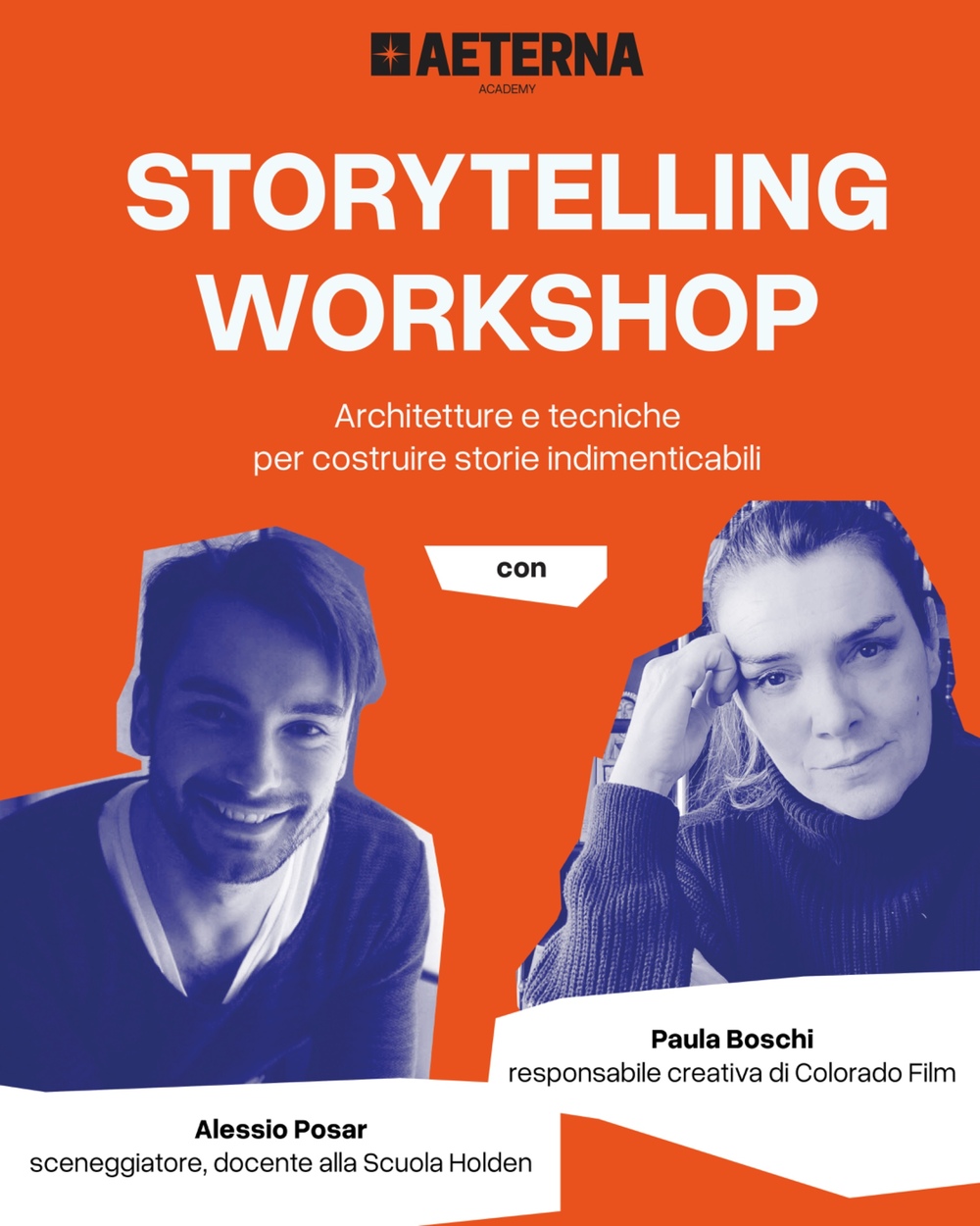 Aeterna Academy: la nuova realtà formativa italiana lancia il suo primo workshop di storytelling a Roma con Paula Boschi e Alessio Posar