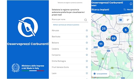 Carburanti, arriva l'appOsservaprezzi" del Mimit per trovare il distributore più conveniente