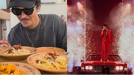 Bruno Mars a Milano, il rito della carbonara prima del doppio concerto a San Siro