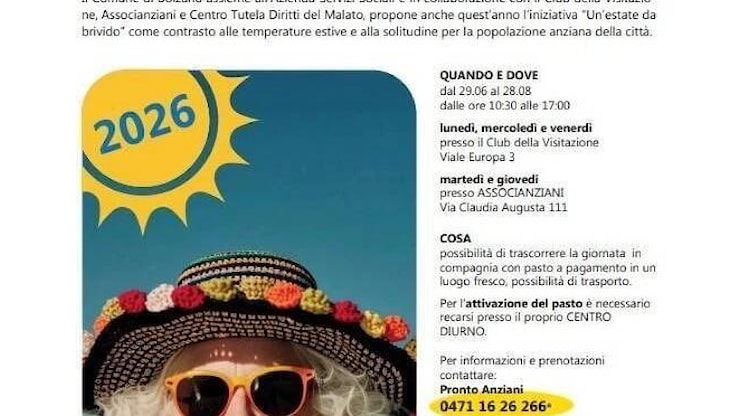 Caldo a Bolzano, servizi per gli anziani e consigli del Comune contro l'afa - Alto Adige