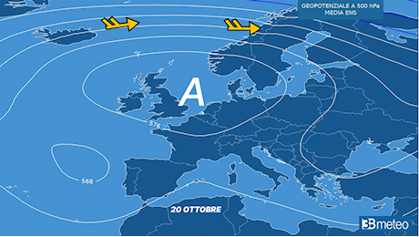 Meteo, Giuliacci: nucleo freddo dalla Scandinavia, massime sotto i 20 gradi e piogge al Centro-Sud