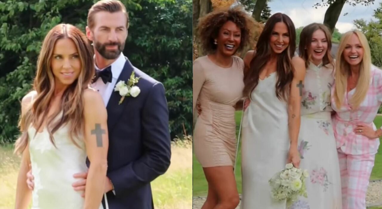 Mel C, il matrimonio dell'ex Spice Girls: l'abito disegnato da Victoria Beckham e la tuta Adidas (in stile Sporty Spice)