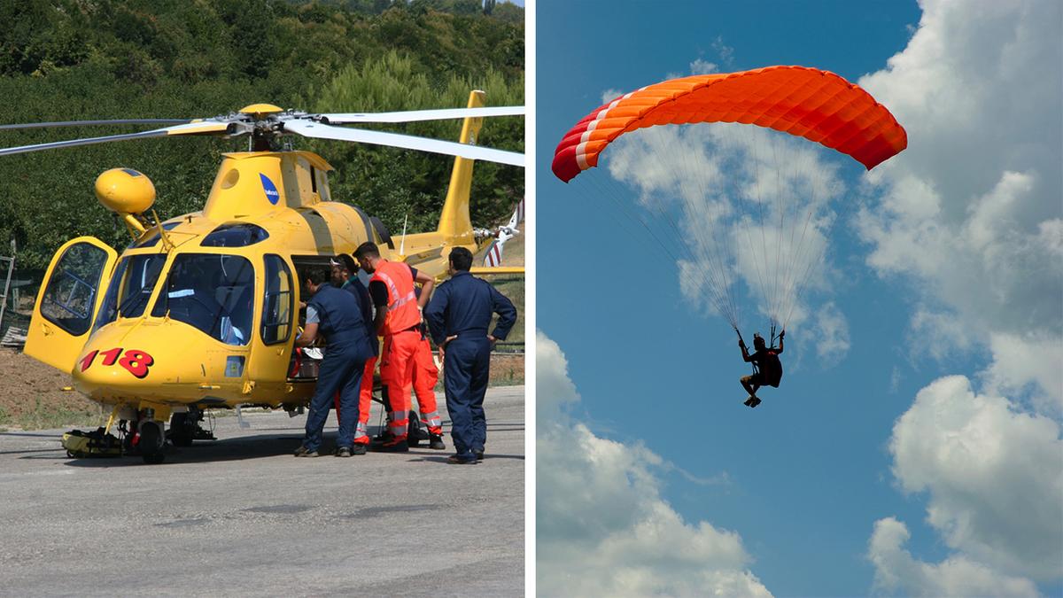 Finisce contro i cavi dell'alta tensione col parapendio e precipita: grave un 63enne