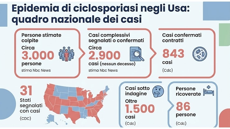 Cyclospora, epidemia negli Usa: oltre 3mila casi sospetti. Cosa è e perche frutta e insalate sono nel mirino - Il Messaggero