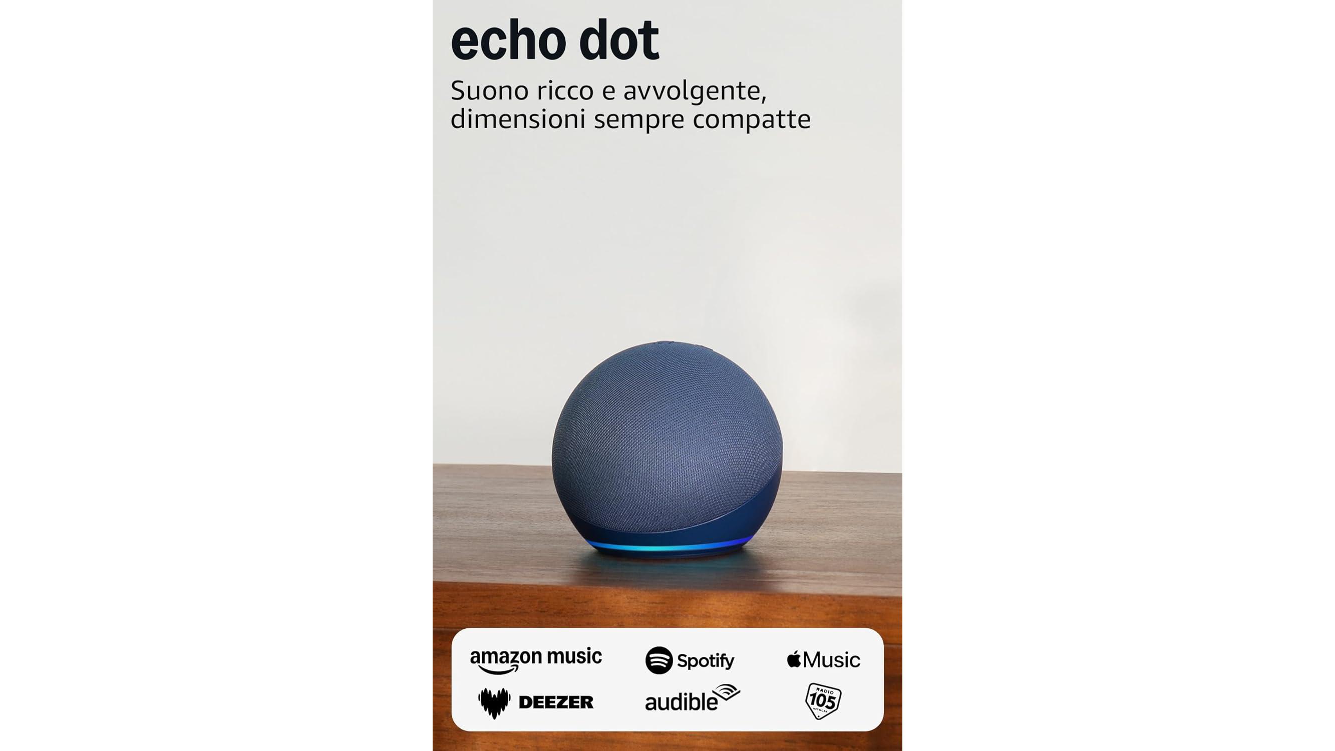 Echo Dot, lo smart speaker al 54% di sconto per i Prime Days Amazon